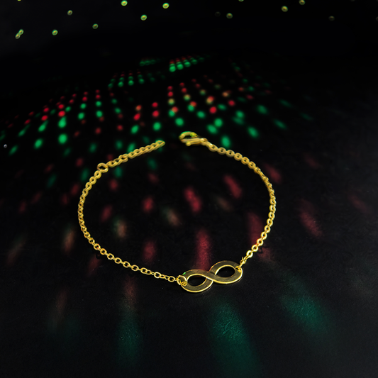 Pulseira Simbolo do Infinito Banhadao a Ouro 18k