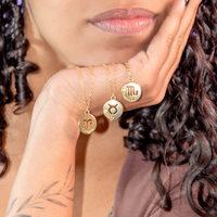 Colar de Signos Medalhas Banhado a Ouro 18K