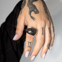 Anel Minimalista Forma Oval Banhado em Prata