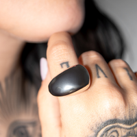Anel Minimalista Forma Oval Banhado em Prata