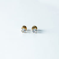 Trio de Brincos Trevo com Pedras Brilhantes Multicores Banhado em Ouro 18K