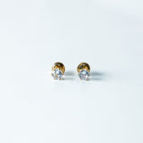 Trio de Brincos Trevo com Pedras Brilhantes Multicores Banhado em Ouro 18K